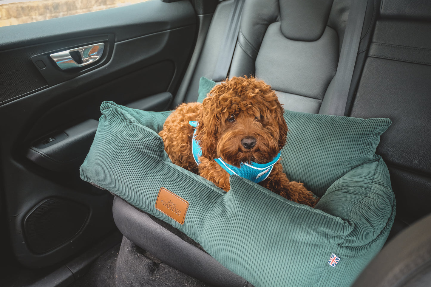 Luxury Large Dog Car Seat - Country Green