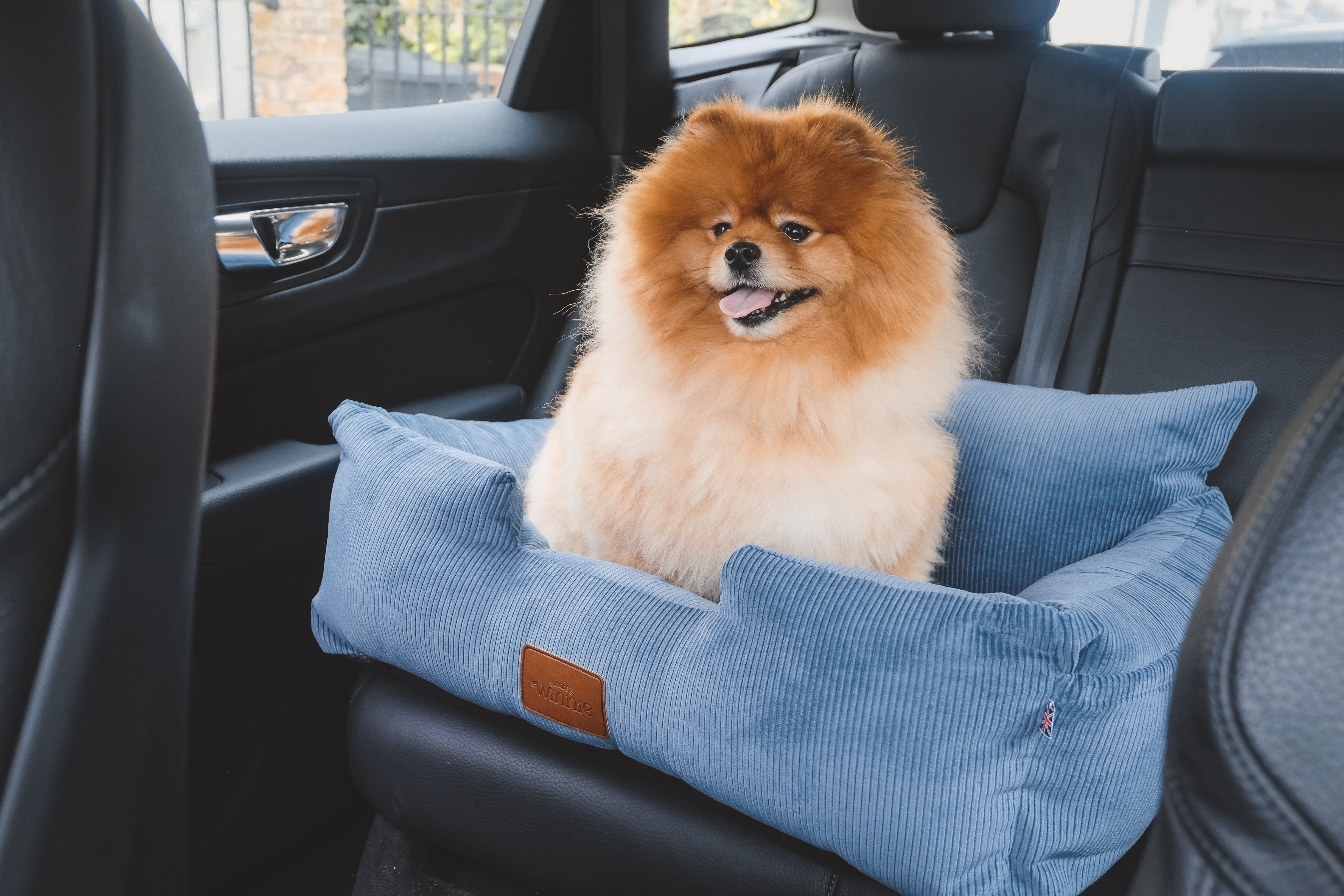 Luxury Large Dog Car Seat - Denim Blue