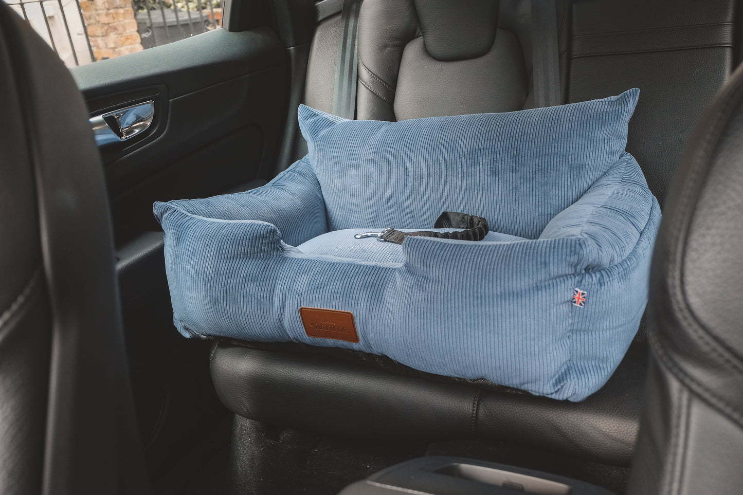 Luxury Large Dog Car Seat - Denim Blue