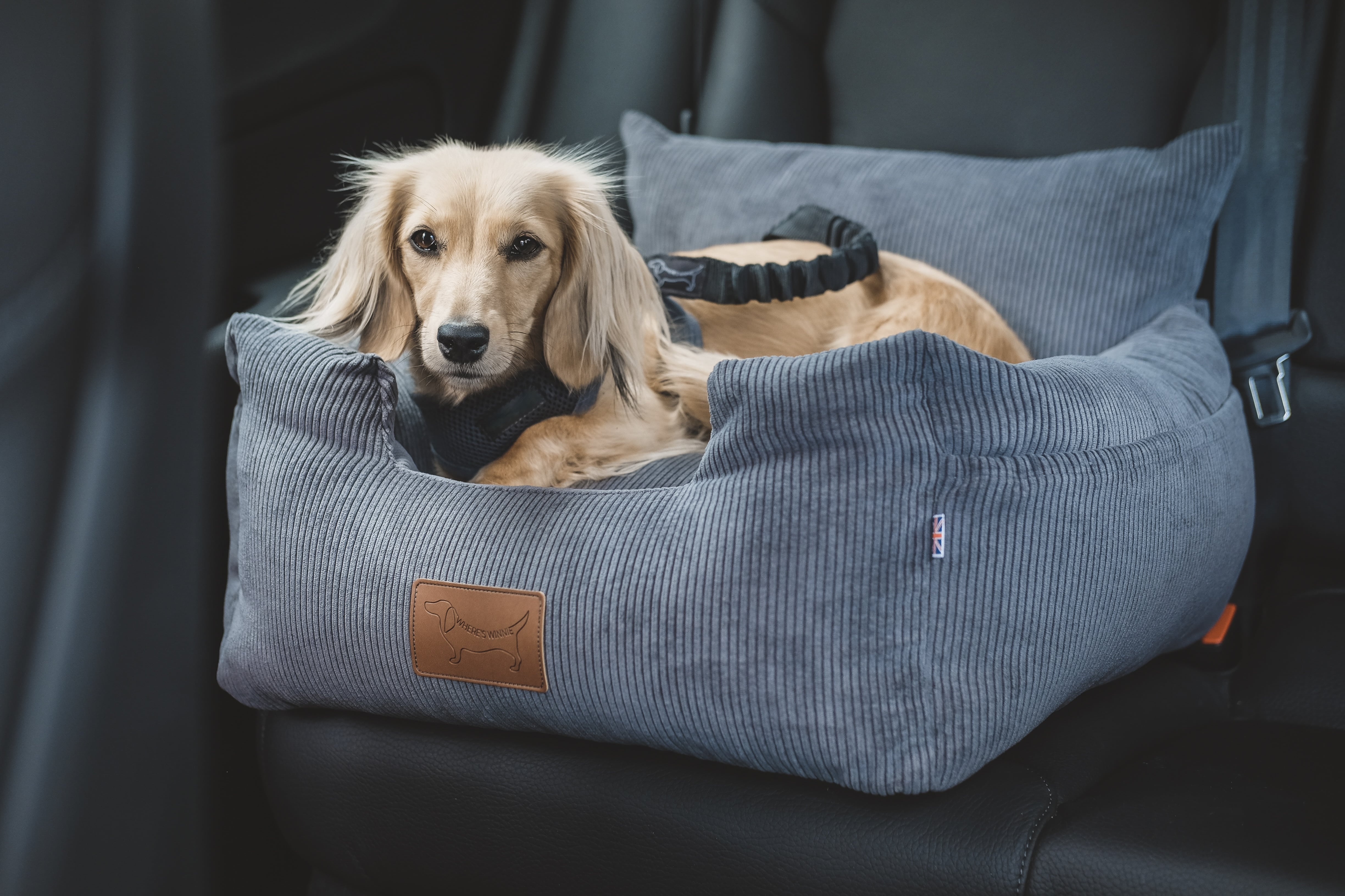 Luxury Isofix Dog Car Seat - Gunmetal Grey