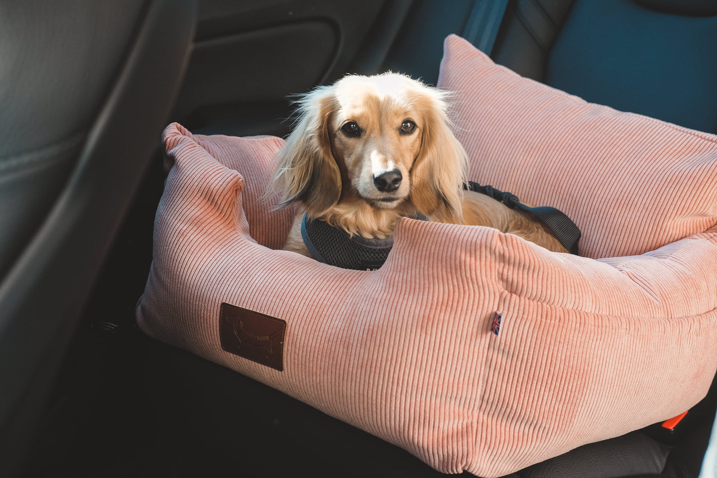 Luxury Isofix Dog Car Seat - Peachy Pink