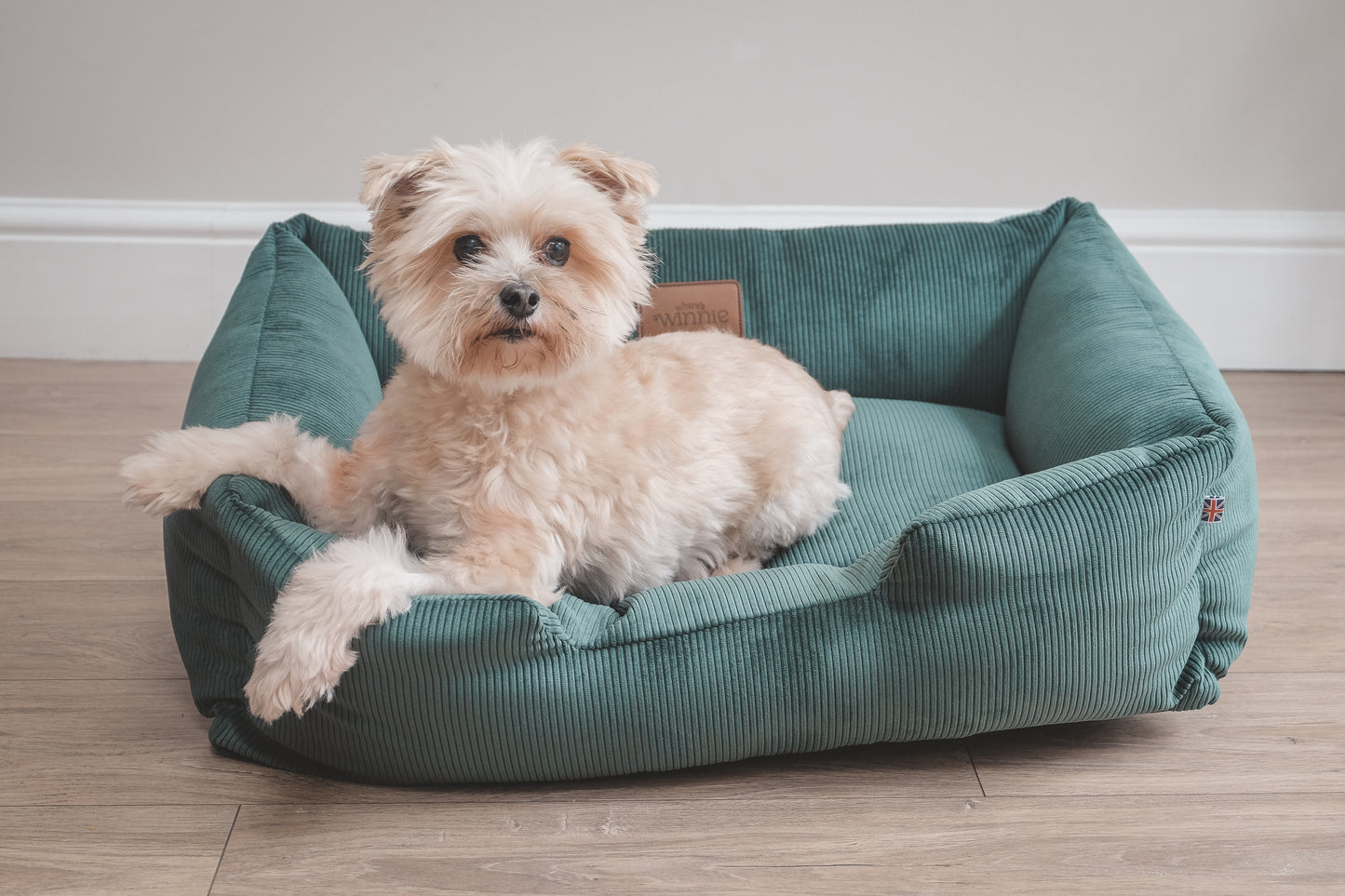 Corduroy Dog Bed - Country Green