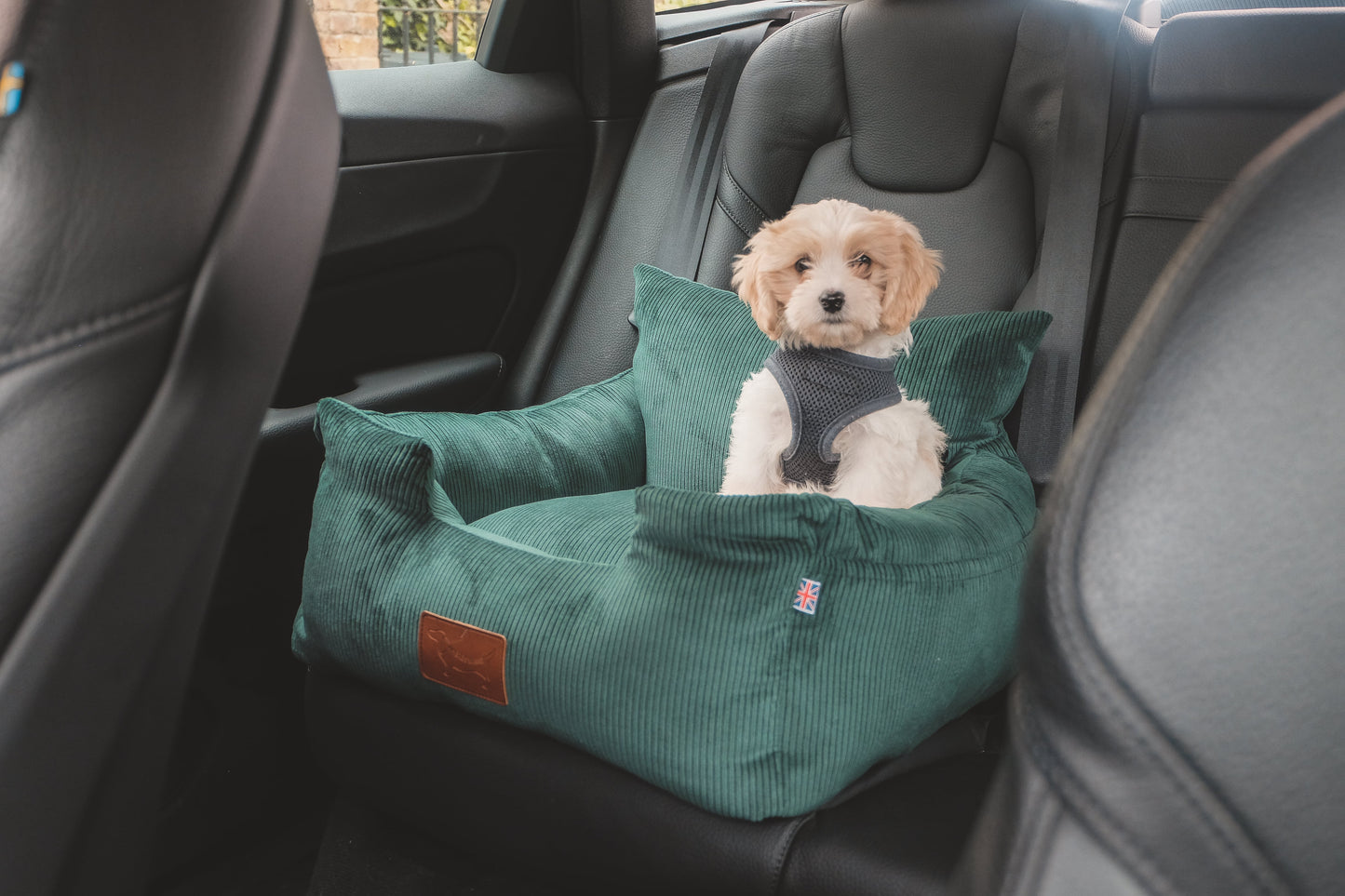 Luxury Isofix Dog Car Seat - Country Green