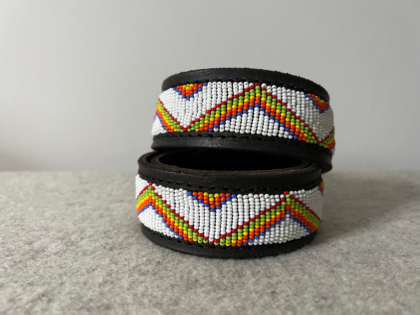 Belt - Zigzag Maasai White